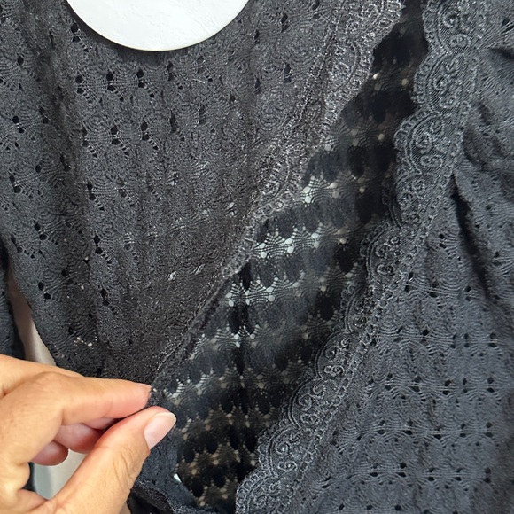 Princess Polly Carisha Black Lace Wrap Top - Picture 6 of 13